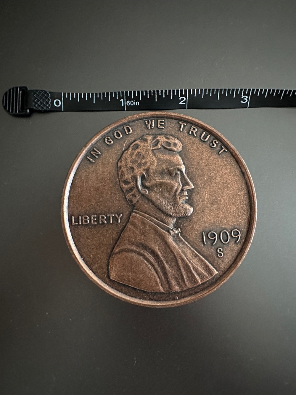 Large 3-Inch 1909-S Abraham Lincoln Penny (Novelty Coin/Coaster/Paperweight)